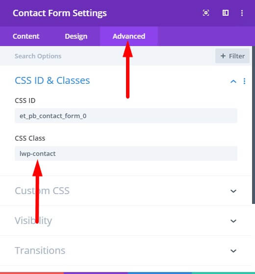 CSS Class in contact form module to show labels