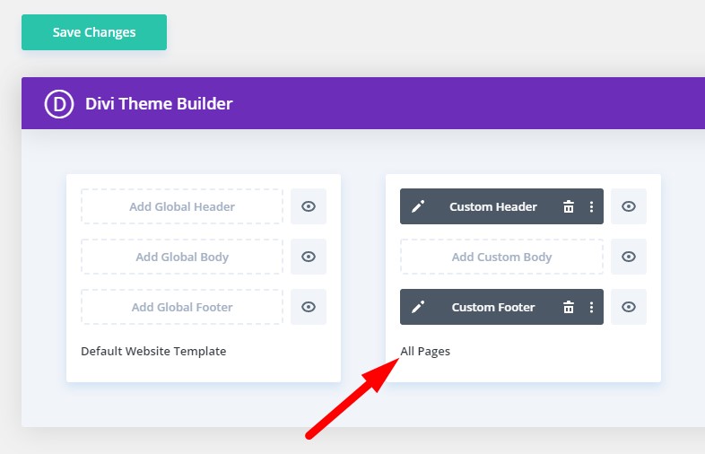 Template applied to all pages in Divi Theme Builder